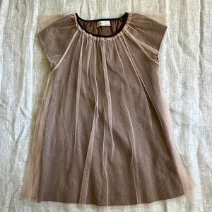 Zara Sparkle Mesh Shift Dress Size 8
